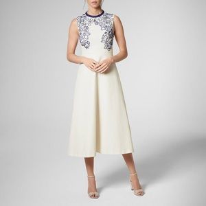 LK Bennett Silk Cream Verity Beaded Dress Sz UK10